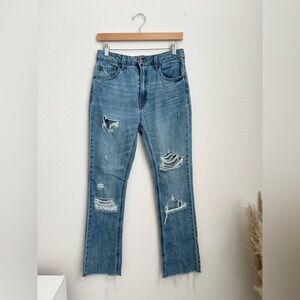 Risen Distressed Slim Straight Jeans - Size 27/5